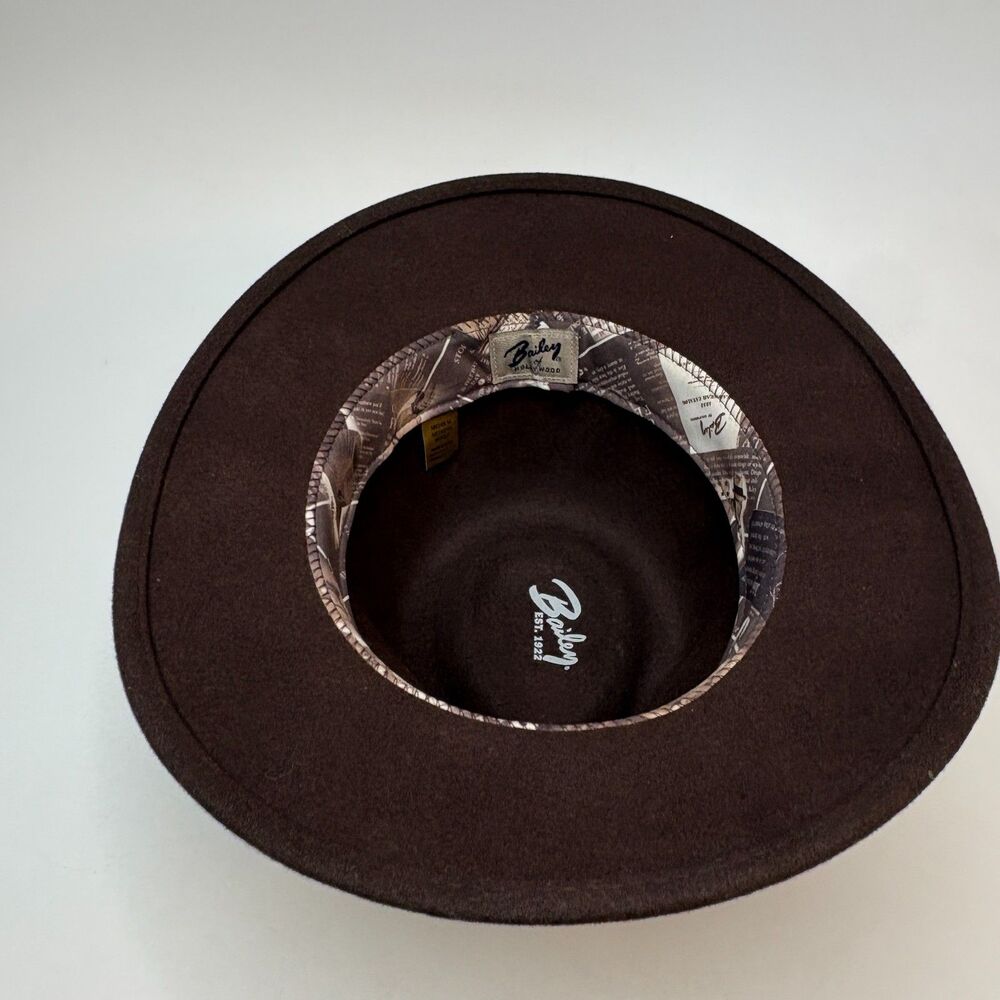 BAILEY OF HOLLYWOOD Feltlite Briar Brown Wool Fedora Size Medium - Picture 4 of 6